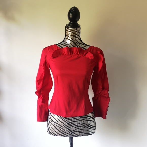 INTERMIX Nikki poplin ruffle blouse - Picture 2 of 11